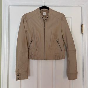 Faux leather bomber jacket